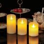 Flameless LED Candles Light, ALED LIGHT 3 Pack Warm White Plus Multicolor Real Wax Battery Operated Electric LED Moving Wick Flickering Candle Lights with Remote Control Timer for Decoration, Wedding