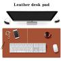 BOONA Desk Mat/Mouse Pad Protector-23.6x11.8 Multifunctional Ultra Thin Waterproof PU Leather Writing Pad for Office Laptop, Gaming Computer and Travel(60cmx30cm Double Side with Brown +Silvery)