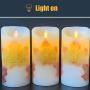 AVEKI LED Candle Lights, 3 PCS Flameless Candles Light Warm White Battery Operated Electric LED Moving Wick Flickering Maple Leaf Candle Lights with Remote Timer for Decoration Wedding