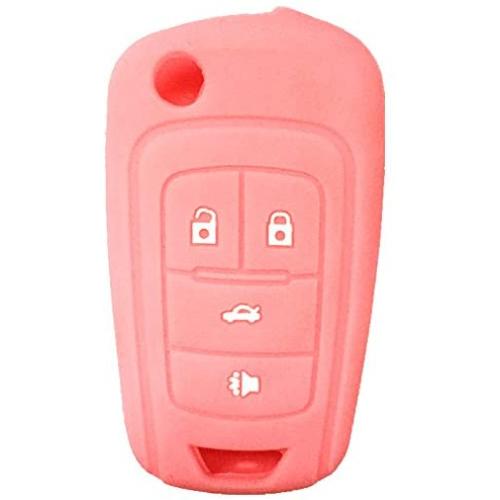 New Pink 4 Buttons Key Cover for Flip Folding Key Case Cover Silicone cover for 2010 2011 2012 2013 2014 Camaro
