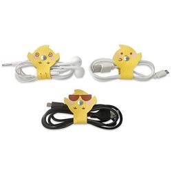 Cassenger 3-Pack Cord Organizer Earbuds Holder for Organizing Cable Headphone Wire, Cute Chick