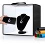 Portable Photo Studio Light Box,12''x12'' Professional Dimmable Shooting Tent Kit with 112 LEDs Lights & 6 Backdrops for Jewelry and Small Items Product Photography