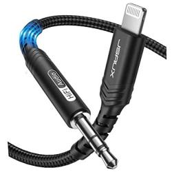Lightning to 3.5mm Audio Cable 6FT, JSAUX [Apple Mfi Certified] iPhone Headphones Jack Lightning Aux Cord Compatible with iPhone 12 Mini/12 Pro/12 Pro Max/11 Pro/11 Pro Max/X/XR/XS, AirPods Max-Black