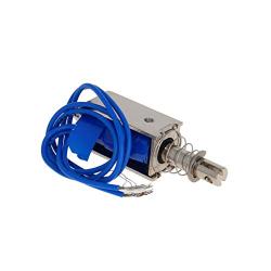 Fielect DC 24V 5N Push Type Solenoid Electromagnet, 0.3A 7.2W 10mm Stroke, Open Frame, Linear Motion, 16 x 16.5X 30mm, JF-0530B-24V
