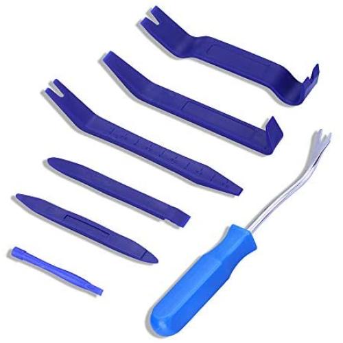 GLISTON 7pcs Trim Removal Tool, Trim Panel Tools – Door Panel Removal/Trim Tool for Car Dash Radio Audio Installer with Instruction Manual