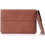 MoKo Laptop Sleeve Case Fits MacBook 12 Inch, Surface 3 10.8, PU Leather Protective Notebook Case Bag with Document Pocket and Built-in Card Slot - Brown