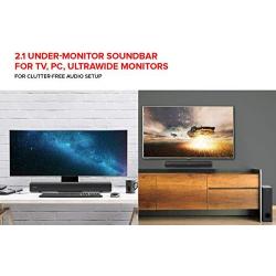Creative Stage 2.1 Channel Under-Monitor Soundbar with Subwoofer for TV, Computers, and Ultrawide Monitors, Bluetooth/Optical Input/TV ARC/AUX-in, Remote Control and Wall Mounting Kit