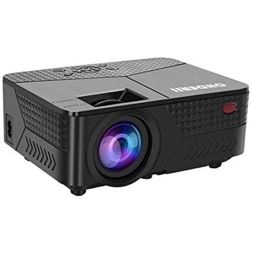 OHDERII Projector,Lumens Projector for Outdoor Movies with Maximum 200'' Display and 1080p Supported, 50,000 Hour Operating Life Compatible with HDMI, VGA and USB for Gaming and Movies