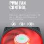 Cooler Master SickleFlow 120 V2 Red Led 120mm Square Frame Fan with Air Balance Curve Blade Design, Sealed Bearing, PWM Control for Computer Case & Liquid Radiator