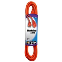 Coleman Cable 02304 10-Foot 16/3 Vinyl Outdoor Extension Cord, Orange (23048803)