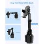 Cup Holder Phone Mount, Mpow Adjustable Cup Holder Car Mount Compatible with iPhone 12, 11, 11 Pro, 11 Pro Max, XS Max, XS, XR, Galaxy S20 Ultra, S20+, S20 and More