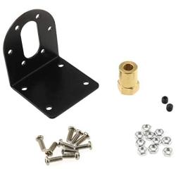 DGZZI Gear Reduction Motor Holder 1Set Black 37mm DC Geared Motor Mounting L Shaped Bracket with 6mm Hexagonal Coupling and Mounting Screws