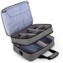 Luxja 2 Layers Projector Case with Protective Laptop Sleeve, Projector Bag with Adjustable Compartments, Gray