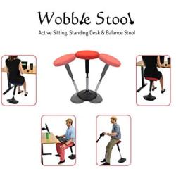 WOBBLE STOOL Standing Desk Balance Chair for Active Sitting. Tall ergonomic adjustable height swiveling leaning perch perching ergonomic sit stand high computer chair swivels 360 for adults kids