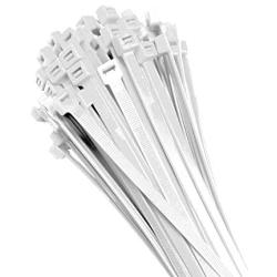 Electriduct 4'' Nylon Cable Zip Ties Self-Locking Adjustable Plastic Ties - Clear (100 Pack)