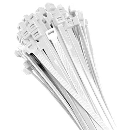 Electriduct 4'' Nylon Cable Zip Ties Self-Locking Adjustable Plastic Ties - Clear (100 Pack)