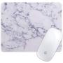 Marphe Mouse Pad White Marble Pattern Mousepad Stitch Edge Non-Slip Rubber Gaming Mouse Pad Rectangle Mouse Pads for Computers Laptop
