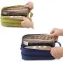 Honsky Gadget Organizer Bag: Universal Tech Travel Organizer, Electronics Organizer Storage Case Pouch for Cables Cords Chargers Power Bricks USB Computer Laptop Accessories, 2 Packs, Black/Blue