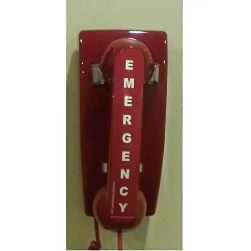 Emergency Red Wall Telephone Preprogrammed To 911