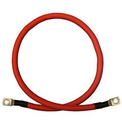 2 AWG 2 Gauge Single Red 4 feet w/ 3/8'' Lugs Pure Copper PowerFlex Battery Inverter Cables for Solar, RV, Auto, Marine Car, Boat
