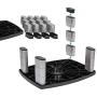 3M Adjustable Monitor Stand Riser, Three Leg Segments Simply Adjust Height, Sturdy Platform Holds Up to 80 lbs for Monitors, Laptops, and Printers, Space for Storage Underneath, Silver/Black (MS80B)