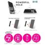 LoveHandle Tablet/XL Grip for Most Tablets and Large Smartphones, Black Elastic Strap Finger Grip with White Base, LHT-01-White