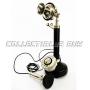 Contemporary Style Beautiful Table Decoor Candel Stick Phones Black & Silver Finish