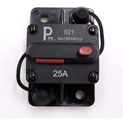 parts PTT 25 Amp / 12V- 48VDC,Waterproof Circuit Breakers with Manual Reset Resettable Fuse) in line fuse holder switch for Boat Marin RV Caravan Battery Motor Trailer Bus Truck