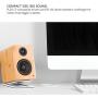 Kanto 2 Channel Powered PC Gaming Desktop Speakers – 3'' Composite Drivers 3/4'' Silk Dome Tweeter – Class D Amplifier - 100 Watts - Built-in USB DAC - Subwoofer Output - YU2GW (Gloss White)