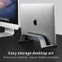 Aluminum Vertical Laptop Stand - Space Saving Laptop Holder Compatible with MacBook /iPad and More Notebook Laptops to 0.67’’ Inch Thickness(Space Grey)