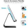 Upgraded Aluminum Cell Phone Stand, OMOTON C1 Durable Cellphone Dock with Protective Pads, Smart Stand Designed for iPhone 11 Pro Max XR XS 8 Plus 7 SE, iPad Mini, Android Phones, Black