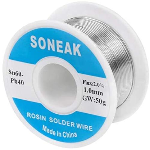 SONEAK 60/40 Tin Lead Solder With Rosin Core For Electrical Soldering 1.0mm 50g