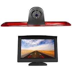 HD 720P Replacement 3rd Brake Light Backup Camera + 4.3 Inch Self Standing TFT Monitor for Transporter Transit F150/F250/F350 (2014-2019)