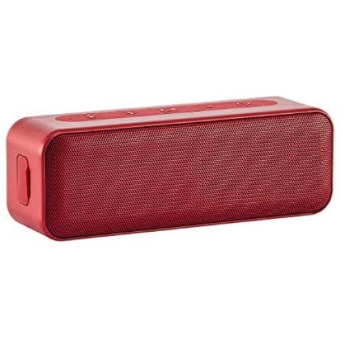 Amazon Basics 15-Watt Bluetooth Stereo Speaker with Water Resistant Design - Red