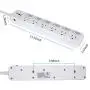 Surge Protector Power Strip 6 ft Extension Cord 14AWG Straight Wire Plug, Independent switches, 125V/15A, Hanging Hole, SGS Certification,White Surge Protector Power Strip 6 ft Extension Cord 14AWG Straight Wire Plug, Independent switches, 125V/15A, Hanging Hole, SGS Certification,White