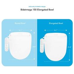 Coway Bidetmega 150 Smart Electronic Bidet Seat with Innovative i-WAVE Technology (For Elongated Toilet Bowl), White, Model Number: Bidetmega 150E