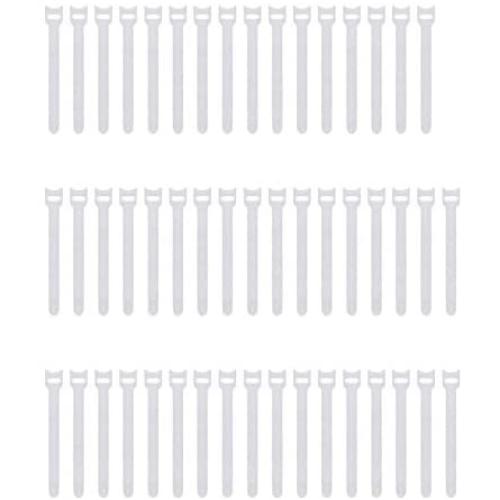 Pasow 50pcs Reusable Fastening Adjustable Cable Ties Wire Management 6 Inch (White)