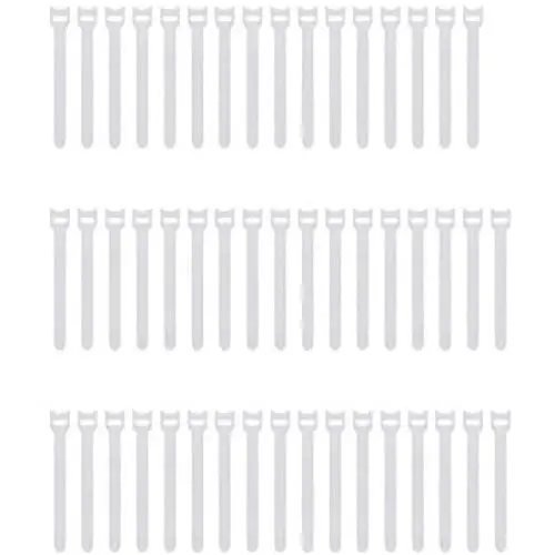 Pasow 50pcs Reusable Fastening Adjustable Cable Ties Wire Management 6 Inch (White)