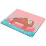 Smooffly Sloth Decor Mouse pad Cute Cartoon Sloth in Inflatable Tube with Coctail Design Customized Rectangle Non-Slip Rubber Mousepad Gaming Mouse Pads