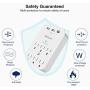 2 Pack Multi Plug Outlet Extender with 3 USB (2 USB-A 1 USB-C 4.5 A), 6 Outlet Surge Protector Power Strip, Wall Mount Adapter Tap with Phone Holder for Office Home (490 Joules, White)