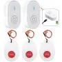 CallToU Caregiver Pagers Wireless Call Button System Nurse Call Bell for Elderly Senior Patient Personal Home 2 Portable Rechargeable Receivers 3 Call Button