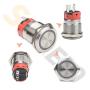 STARELO 19MM 3/4'' Momentary Push Button Switch 5A 12V 1NO1NC Waterproof Stainless Steel Shell with LED Ring with Wire Socket Plug(Red)