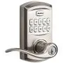 Kwikset 99170-001 SmartCode 917 Keypad Keyless Entry Traditional Residential Electronic Lever Deadbolt Alternative with Tustin Door Handle and SmartKey Security, Satin Nickel