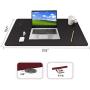 HOMECAS Desk Pad,Office Desk Mat Blotter,31.5'' x 15.7'' Upgraded PU Leather Desk Protector Cover Large Mouse Pad, Waterproof Writing Mat for Office/Home/Computer,Dual Use (Black & Red)