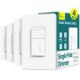 Smart Light Switch Treatlife Dimmer Light Switch, 4 Pack, Works with Alexa and Google Assistant, Neutral Wire Needed, 2.4Ghz Wi-Fi, Schedule, Remote Control, Single Pole, FCC Listed
