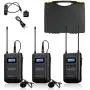 Movo WMX-20-DUO 48-Channel UHF Wireless Lavalier Microphone System with 1 Receiver, 2 Transmitters, and 2 Lapel Microphones Compatible with DSLR Cameras (330 ft Audio Range) Movo WMX-20-DUO 48-Channel UHF Wireless Lavalier Microphone System with 1 Receiver, 2 Transmitters, and 2 Lapel Microphones Compatible with DSLR Cameras (330 ft Audio Range)