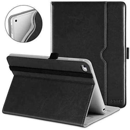 DTTO iPad Mini 4 Case, Premium Leather Folio Stand Cover Case with Multi-Angle Viewing and Auto Wake-Sleep Function, Front Pocket for Apple iPad Mini 4 - Black