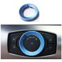 TopDall Blue Aluminum Headlight Volume Tune Control Knob Cover Ring Trim Interior Accessories for Ford Mustang