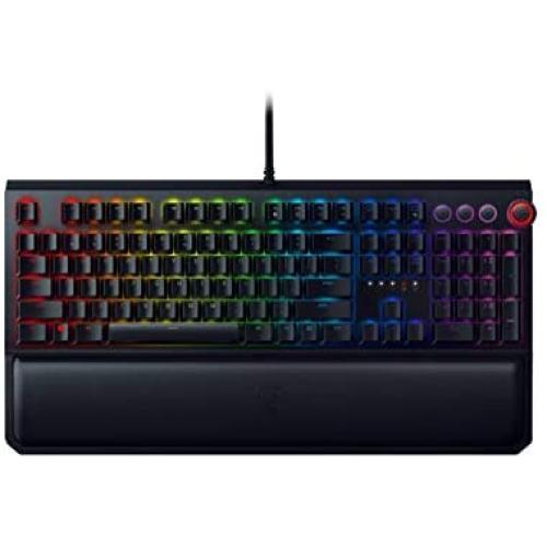 Razer BlackWidow Elite Mechanical Gaming Keyboard: Green Mechanical Switches - Tactile & Clicky - Chroma RGB Lighting - Magnetic Wrist Rest - Dedicated Media Keys & Dial - USB Passthrough