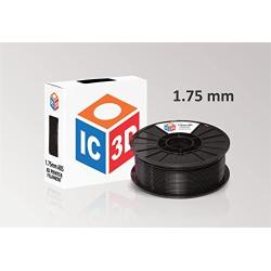 IC3D Black 1.75mm ABS 3D Printer Filament - 1kg Spool - Dimensional Accuracy +/- 0.05mm - Professional Grade 3D Printing Filament - Made in USA